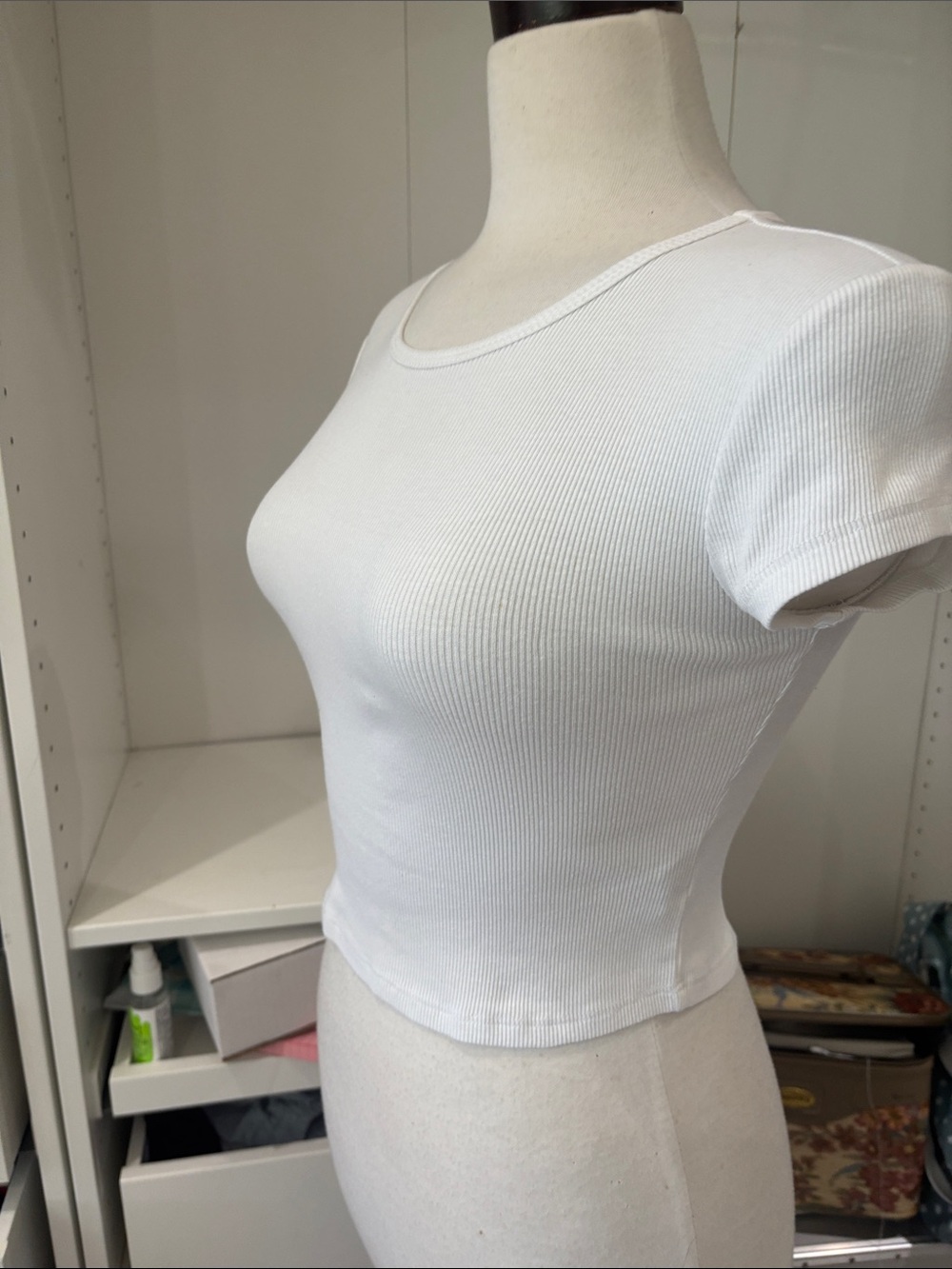 Reformation Cream Ribbed Short Sleeve Tee - Picture 9 of 9